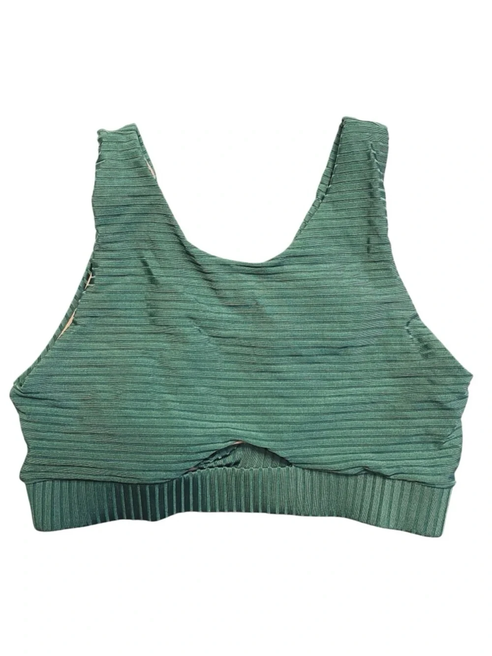 PQ Swim Emerald Keyhole Crop Top High Neck Bikini Top New